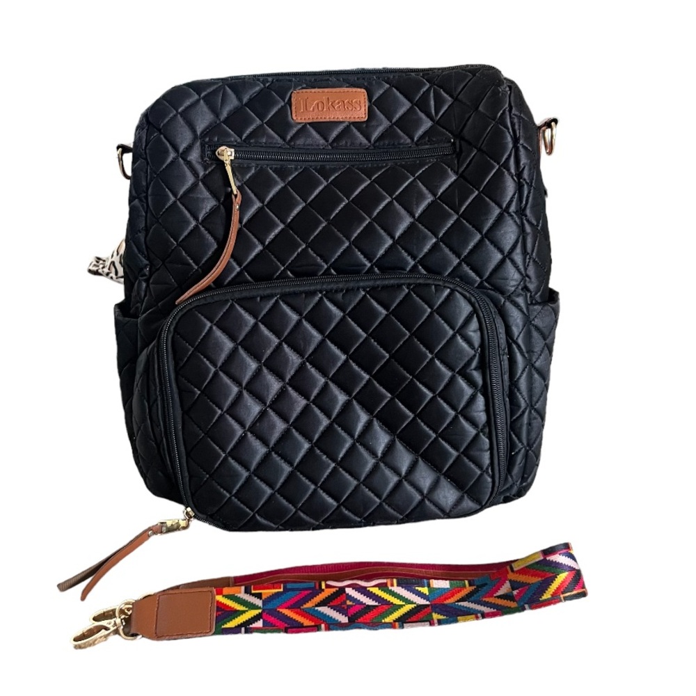 LOKASS Backpack Roomy Canvas W/Removable Strap